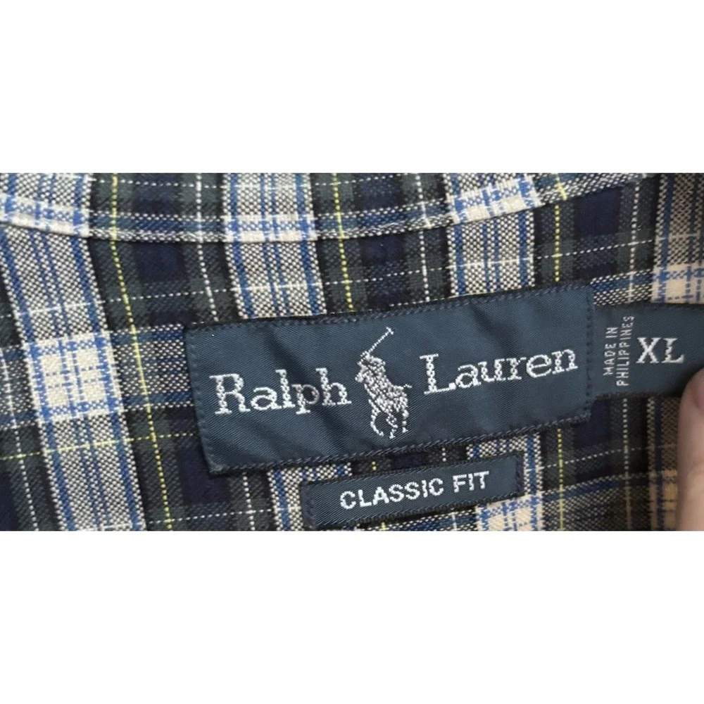 Ralph Lauren Mens XL Plaid Shirt Classic Fit Button Front‎ Long Sleeve Casual